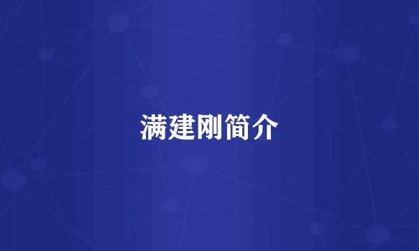 满建刚简介