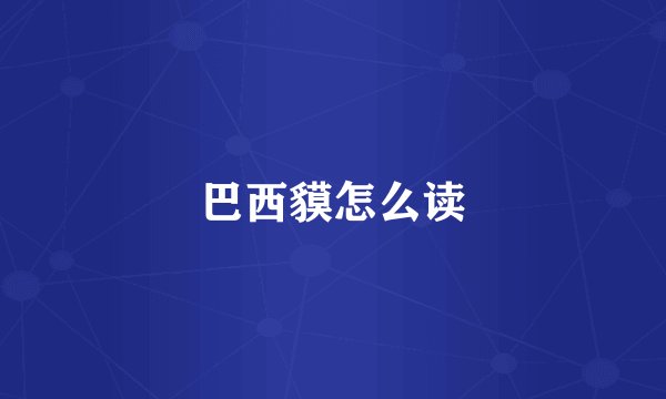 巴西貘怎么读