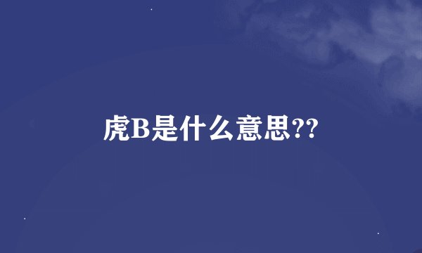 虎B是什么意思??