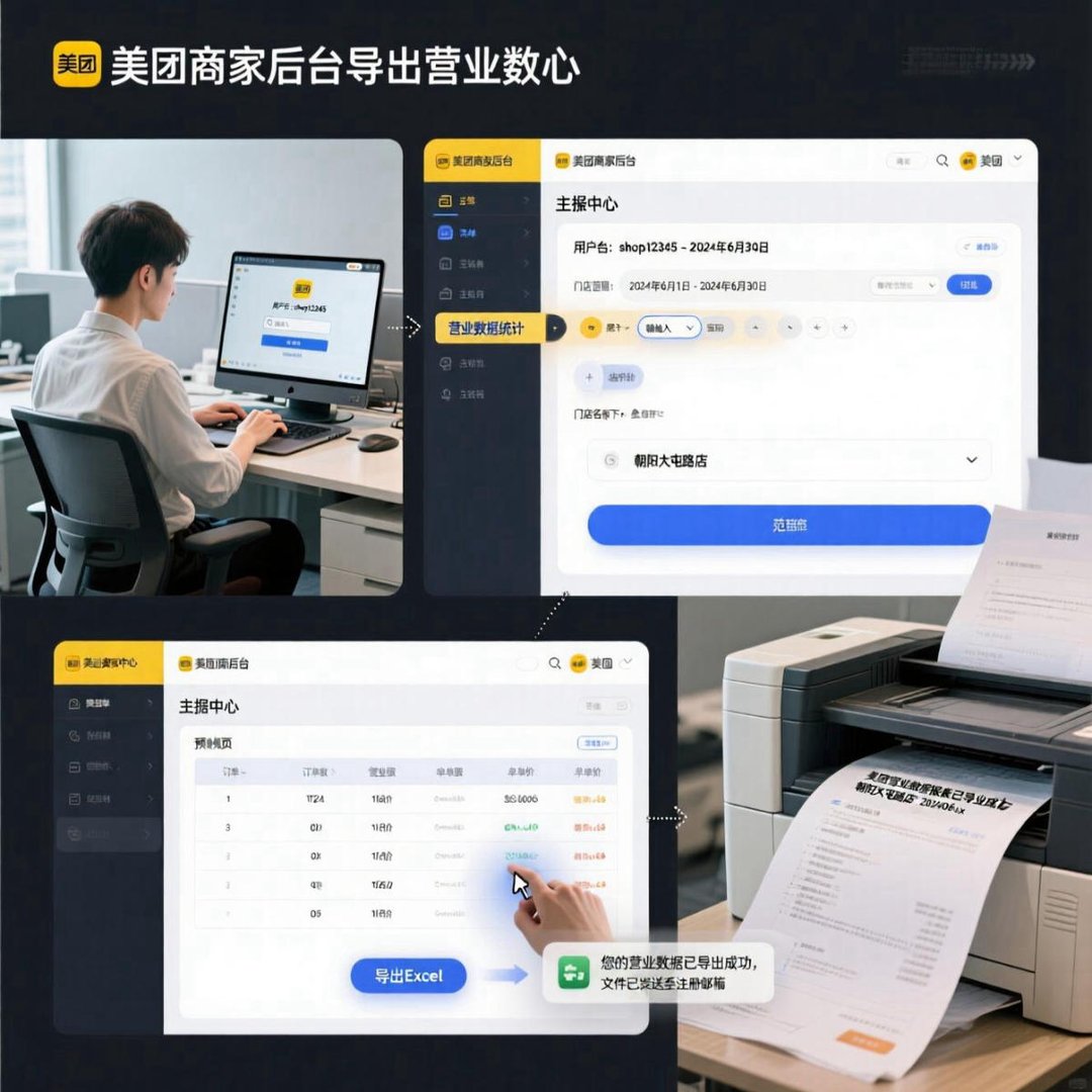 美团商家版怎么导出数据
