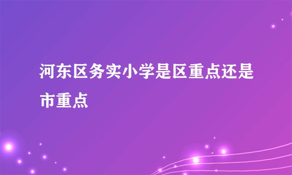 河东区务实小学是区重点还是市重点