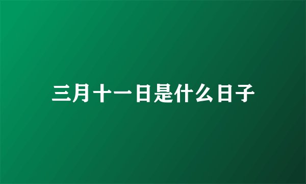 三月十一日是什么日子