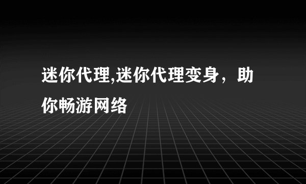 迷你代理,迷你代理变身，助你畅游网络