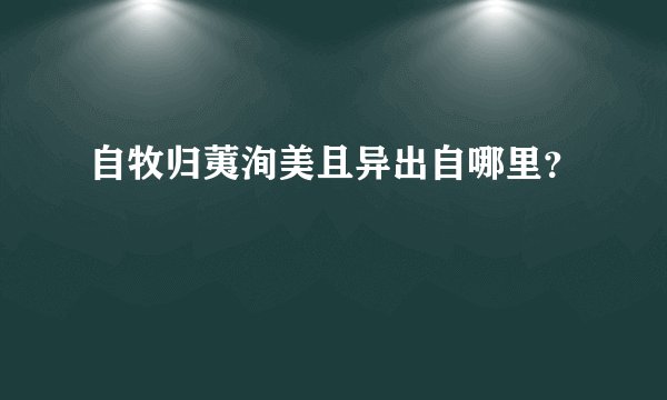 自牧归荑洵美且异出自哪里？