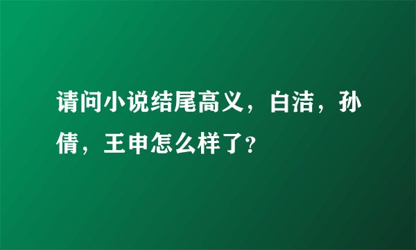 请问小说结尾高义，白洁，孙倩，王申怎么样了？