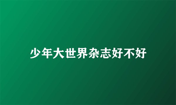 少年大世界杂志好不好