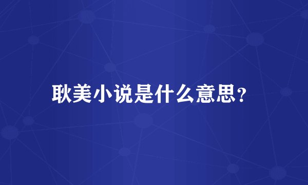 耿美小说是什么意思？