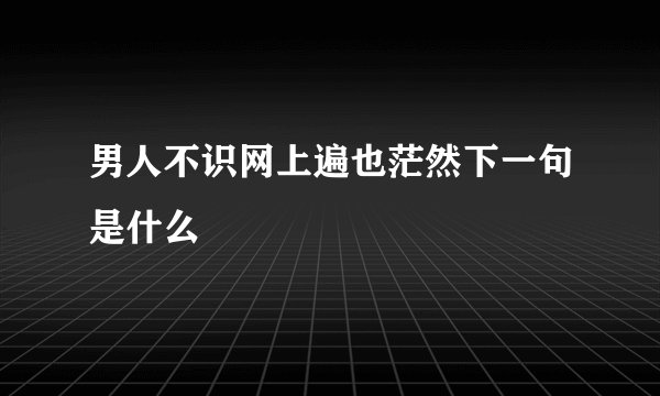 男人不识网上遍也茫然下一句是什么