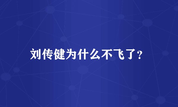 刘传健为什么不飞了？