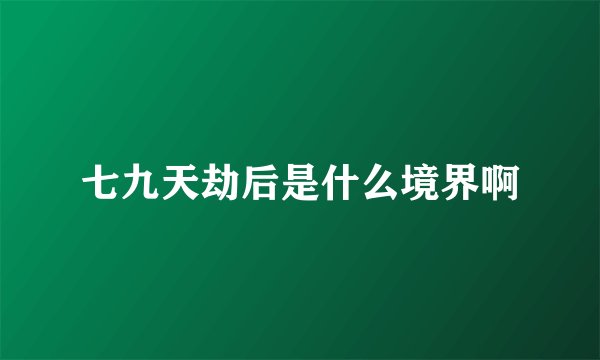 七九天劫后是什么境界啊