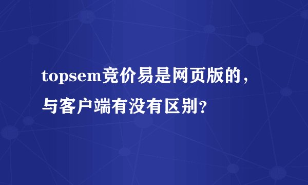 topsem竞价易是网页版的，与客户端有没有区别？