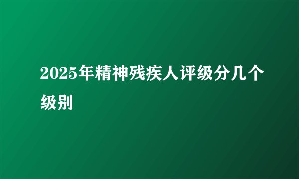 2025年精神残疾人评级分几个级别