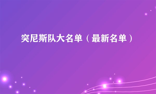 突尼斯队大名单（最新名单）