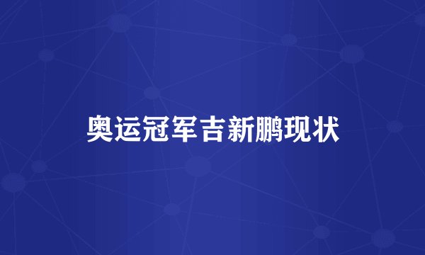 奥运冠军吉新鹏现状