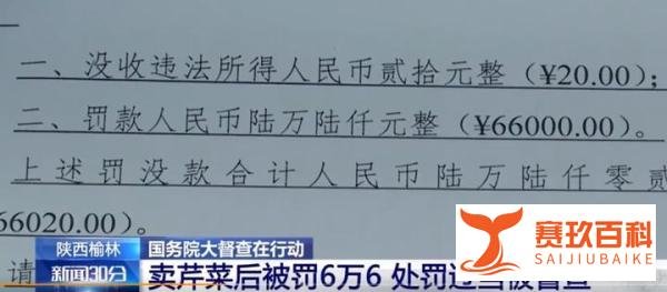 夫妻俩卖20元芹菜被罚6万6，案值百余元罚款好几万合适吗？