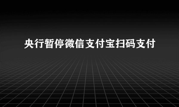 央行暂停微信支付宝扫码支付