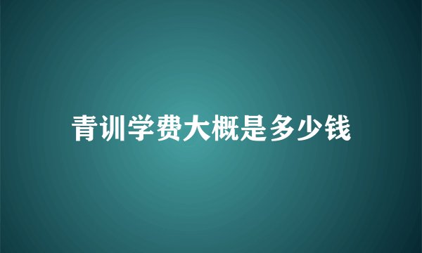青训学费大概是多少钱