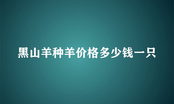 黑山羊种羊价格多少钱一只