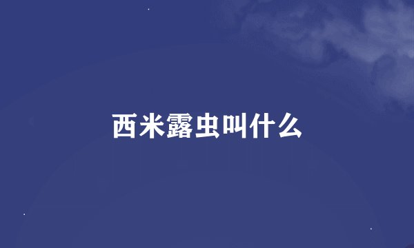 西米露虫叫什么