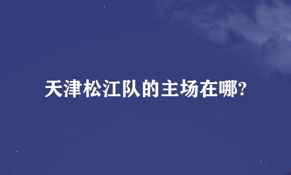 天津松江队的主场在哪?