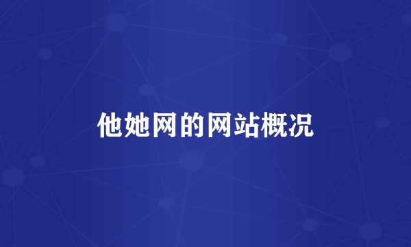 他她网的网站概况