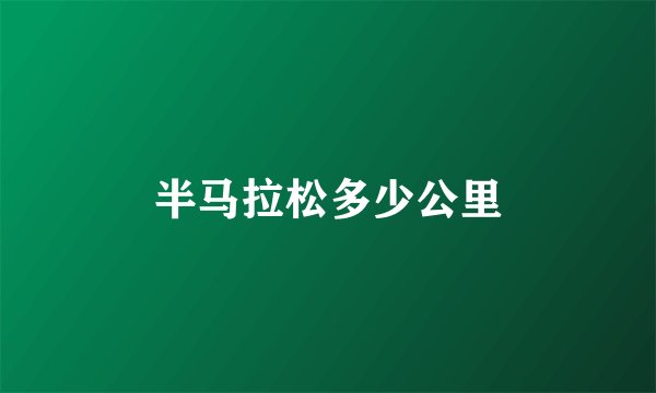 半马拉松多少公里