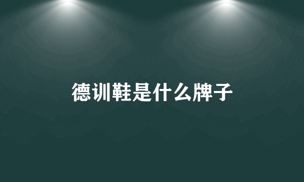 德训鞋是什么牌子