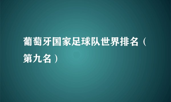 葡萄牙国家足球队世界排名（第九名）