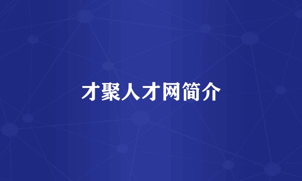 才聚人才网简介