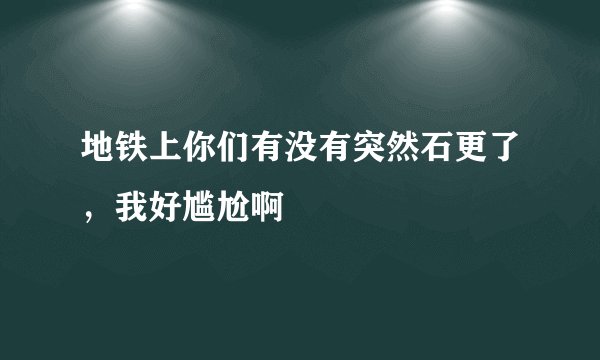 地铁上你们有没有突然石更了，我好尴尬啊