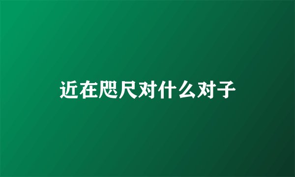 近在咫尺对什么对子