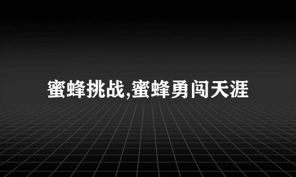 蜜蜂挑战,蜜蜂勇闯天涯