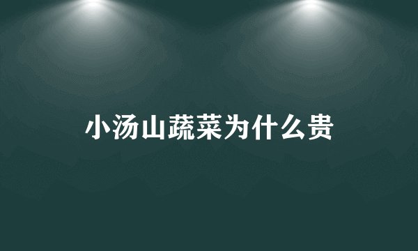 小汤山蔬菜为什么贵