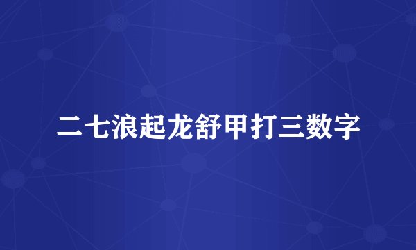 二七浪起龙舒甲打三数字