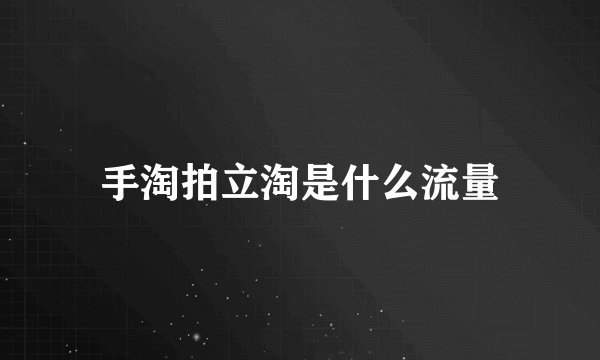 手淘拍立淘是什么流量