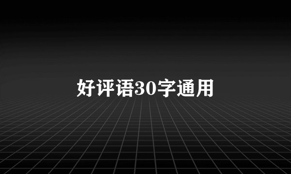 好评语30字通用