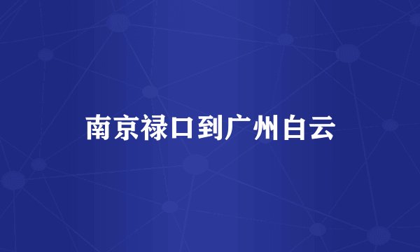 南京禄口到广州白云