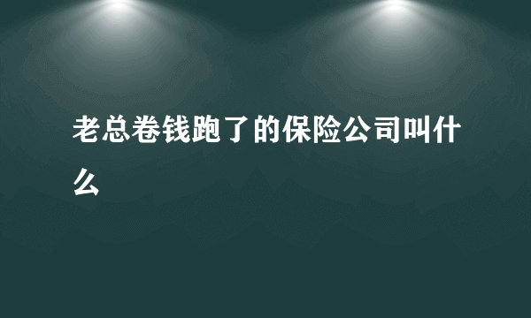 老总卷钱跑了的保险公司叫什么