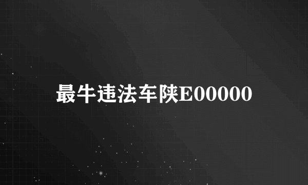 最牛违法车陕E00000
