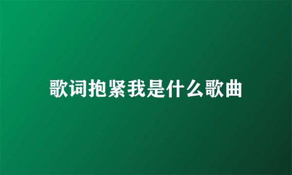 歌词抱紧我是什么歌曲