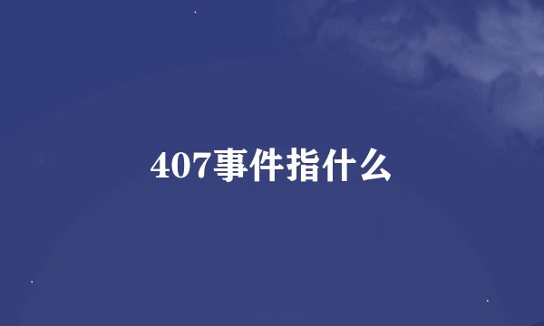 407事件指什么