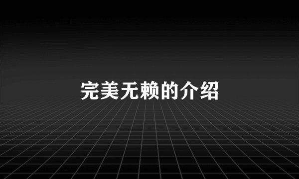 完美无赖的介绍
