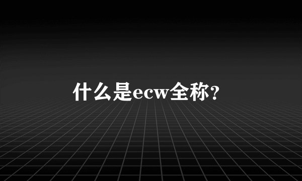 什么是ecw全称？