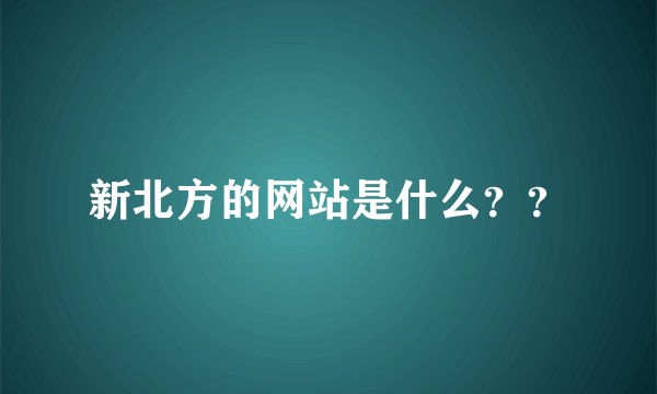 新北方的网站是什么？？