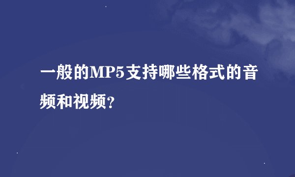 一般的MP5支持哪些格式的音频和视频？