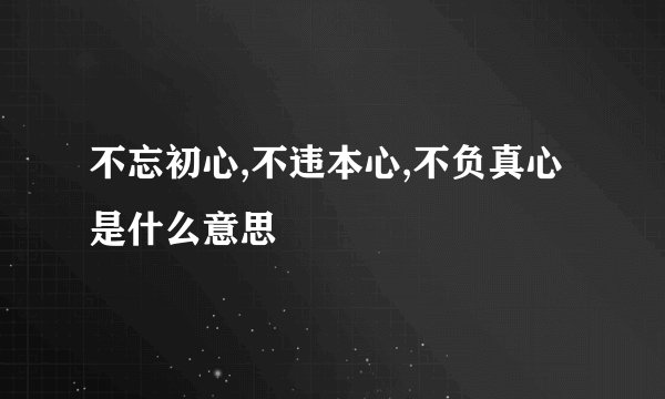 不忘初心,不违本心,不负真心是什么意思