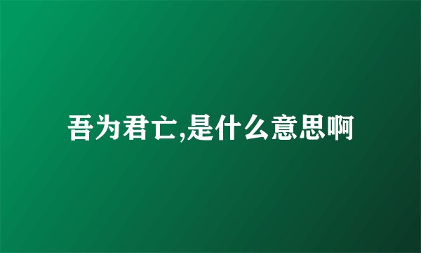 吾为君亡,是什么意思啊