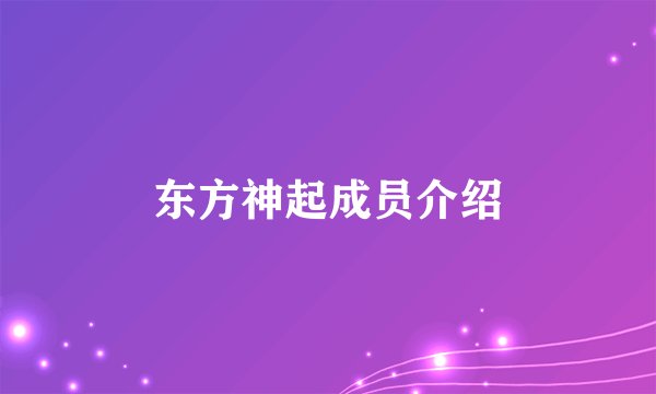 东方神起成员介绍