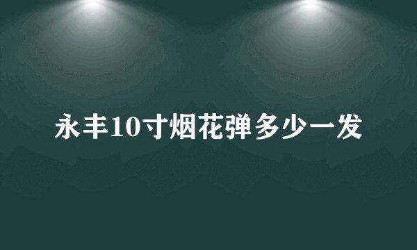 永丰10寸烟花弹多少一发