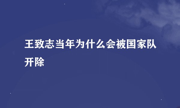 王致志当年为什么会被国家队开除
